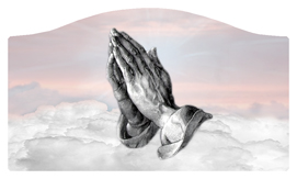 DASHELL-103-PK Praying Hands Clouds Pink